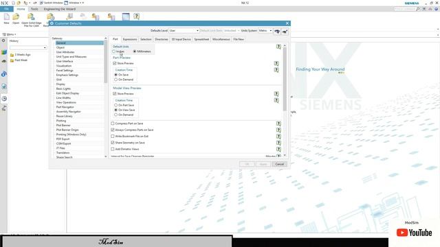 Unit Types And Measures In Nx Siemens |  How To Change Unit In Unigraphics PLM CAD CAM Software