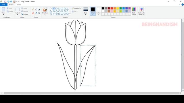 How to draw Flower in computer using Ms Paint | Flower Drawing | Ms Paint Tutorial. смотреть онлайн
