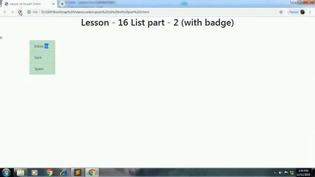 display badge with list | List part - 2 | Lesson - 16 | bootstrap in Hindi смотреть онлайн