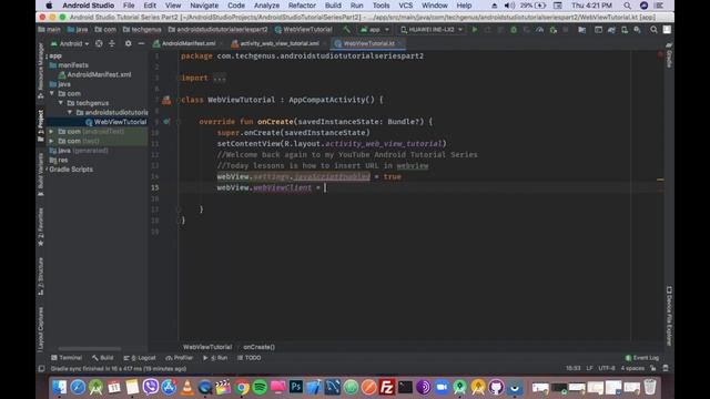 How to load URL inside a WebView - Android Studio Kotlin Tutorial смотреть онлайн