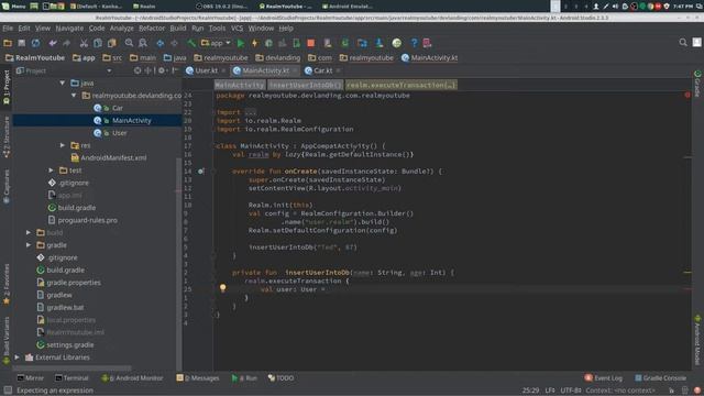 Android Kotlin - Realm Insert смотреть онлайн