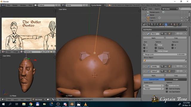 Captain Bone game Character Sculpting, Blender 2.79 смотреть онлайн