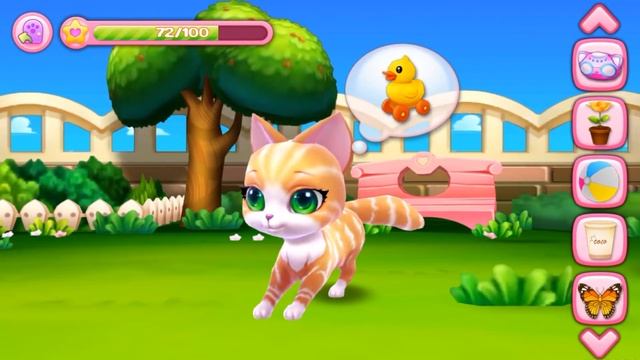 Мой Пушистик #3 Ухаживаем за виртуальным питомцем Мультик для Детей Игра про Котенка смотреть онлайн