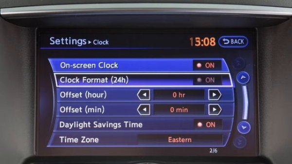 2015 Infiniti QX70 -  Setting the Clock