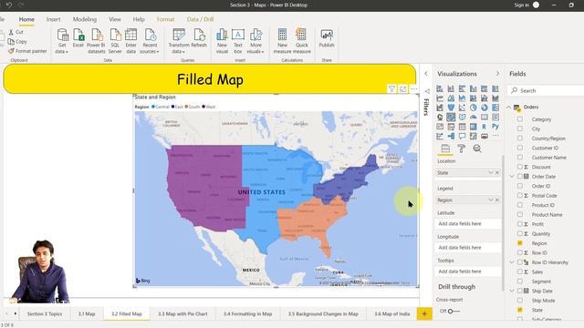 3.2 How to Creating a Filled Map in Power BI | Power BI Tutorials for Beginners | By Pavan Lalwani смотреть онлайн