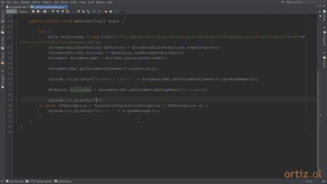 Java - Ejercicio 292: Leer un Documento en Formato XML y Explorar su Contenido смотреть онлайн