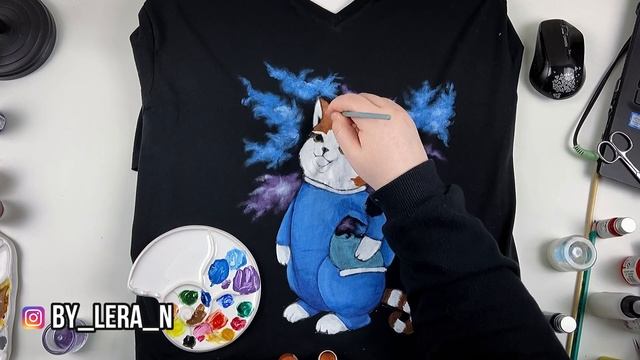 Порядок работы в росписи одежды | Как рисовать на ткани | Кастомизация футболки смотреть онлайн