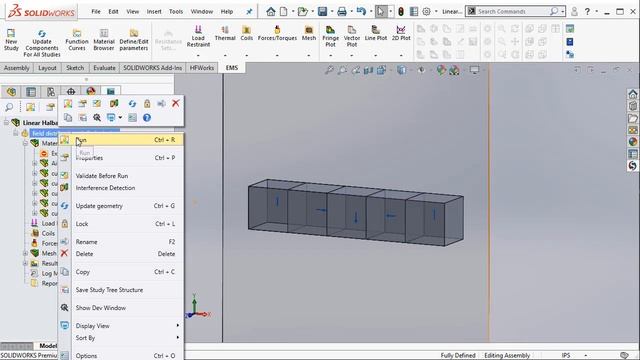 Permanent Magnet Halbach array simulation - EMS for Solidworks смотреть онлайн