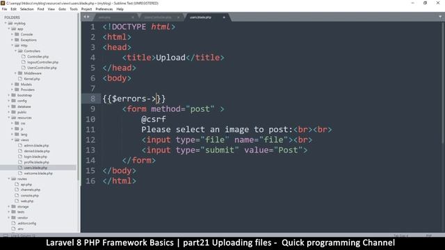 #21 Laravel 8 PHP Framework Basics | Uploading files | Quick programming tutorial смотреть онлайн