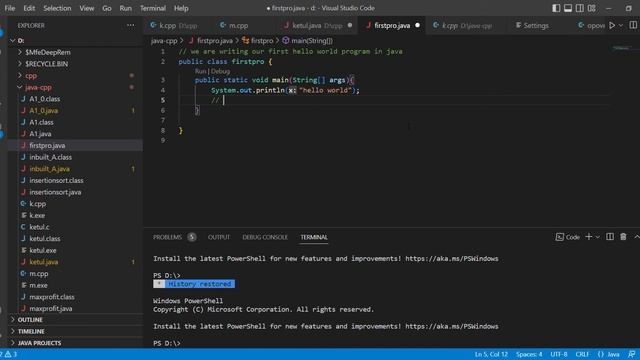 First hello world program in java #java #coding #helloworld смотреть онлайн