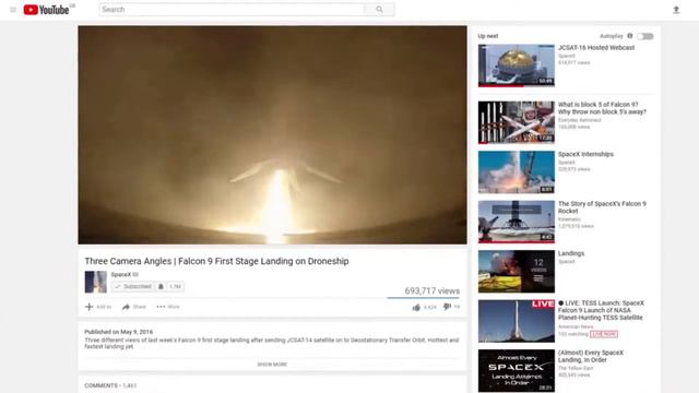 Почему не видно посадки SpaceX? смотреть онлайн