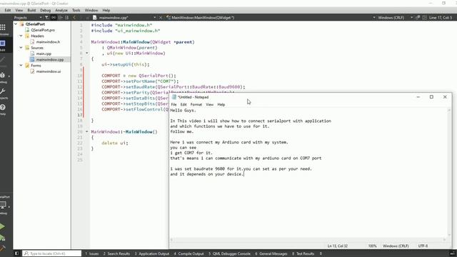 Qt QSerialPort | Connection With SerialPort | Qt C++ | Qt Creator | Qt Tutorial смотреть онлайн
