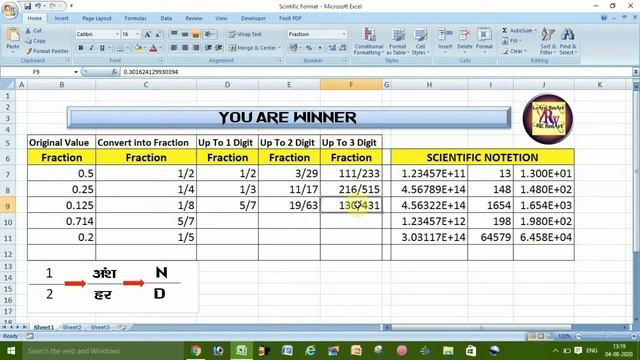 MS Excel-Number Block | Fraction & Scientific Format in Excel |Full Guide in Hindi| смотреть онлайн