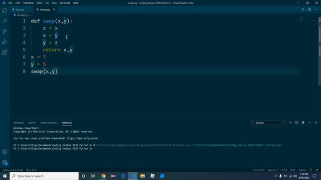 Swap Method 1 | Swapping for Sorting | Python смотреть онлайн