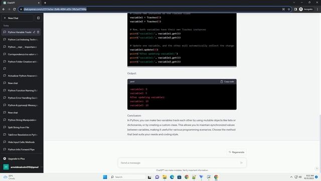 Make two variables track each other in python смотреть онлайн