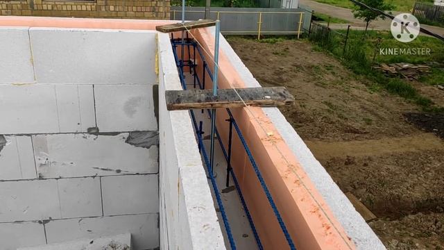 Армапояс с выпуском шпилек под мауэрлат и фронтоны смотреть онлайн