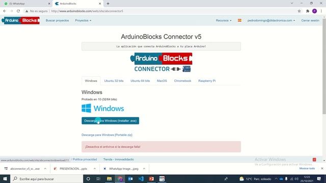 Cómo solucionar problema de carga en ArduinoBlocks e instalar el nuevo Connector V5 смотреть онлайн