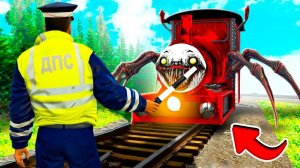 ГАИШНИК ОСТАНОВИЛ ПОЕЗД ПАУК ЧУ ЧУ ЧАРЛЬЗ ГТА 5 МОДЫ! Choo Choo Charles и ОБЗОР МОДА в GTA 5 ВИДЕО