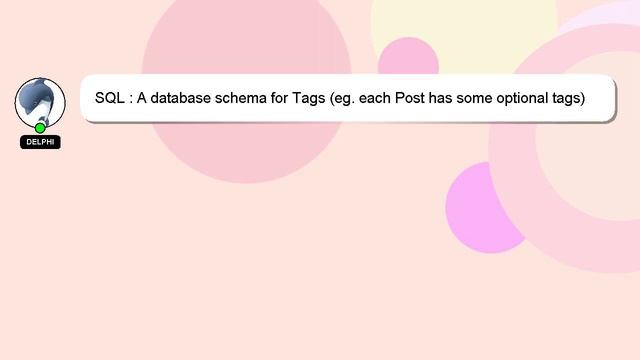 SQL : A database schema for Tags (eg. each Post has some optional tags) смотреть онлайн