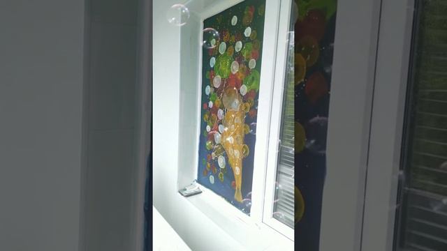 Композиция гуашью на стекле. смотреть онлайн