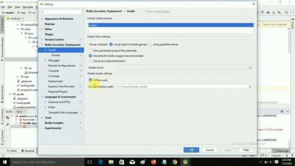 ERROR: Unknown host 'dl.google.com'. You may need to adjust the proxy settings in Gradle