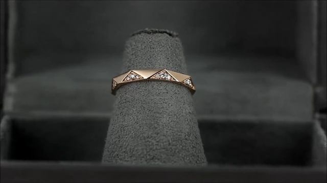 Кольцо "Ромб" из красного золота с бриллиантами смотреть онлайн