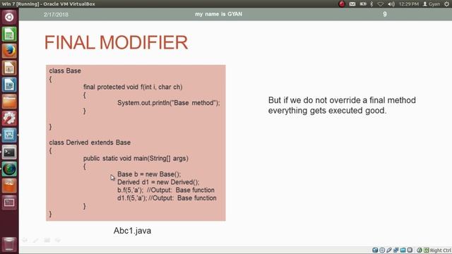Inheritance in Java | #12 | Final Modifier with Classes, Methods and Variables смотреть онлайн