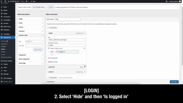 Show or hide login and logout - WordPress (Plugin - If Menu - Visibility control for menu items) смотреть онлайн