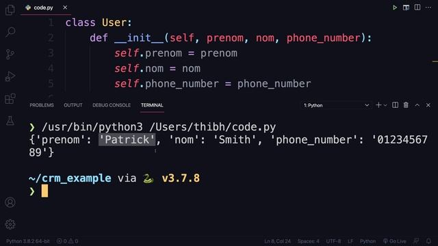 L'attribut __dict__ avec Python смотреть онлайн