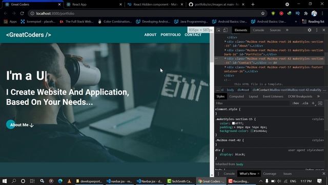 Make Portfolio Website With React And Material Ui| React Tutorial for beginners in hindi Greatcoder смотреть онлайн