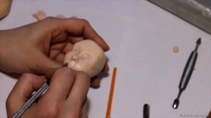 Лепка кукольного лица.  Мастер класс.