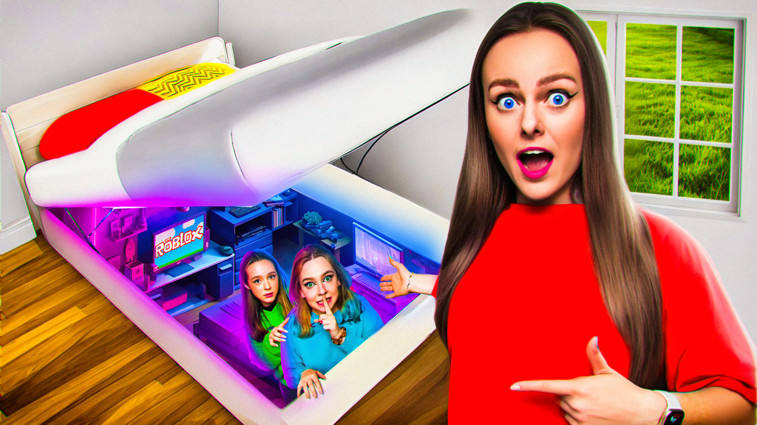 24 часа в СЕКРЕТНОЙ КОМНАТЕ Ани Дабл Бабл! смотреть онлайн