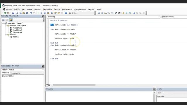 Ámbitos de las variables en VBA Excel смотреть онлайн