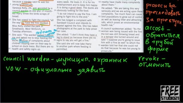 Unit 5 | чтение текста Woman Fined for Feeding Ducks - часть 1 смотреть онлайн