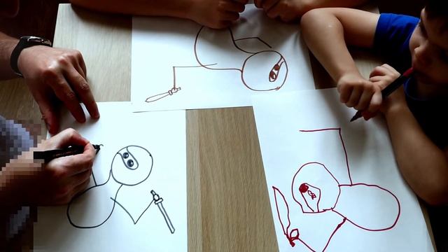 Как нарисовать НИНДЗЯ. Рисуем вместе с детьми. How to draw. смотреть онлайн