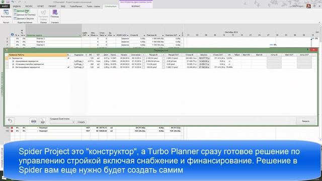 Сравнение Turbo Planner и Spider Project в задаче "Cash Flow + Закупки" смотреть онлайн
