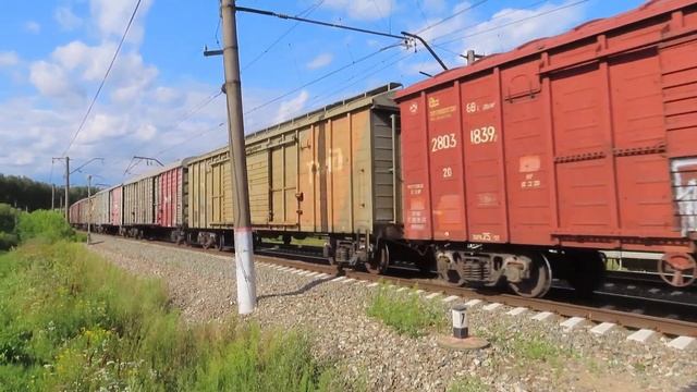 Электровоз ВЛ10У-875 с грузовым поездом перегон Ерденево - Суходрев 23.07.2021 | VL10U-875 Loc.