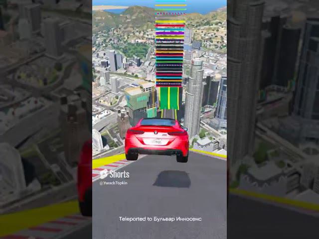 КАК ВЫСОКО В НЕБО УЛЕТИТ ЧИТ ТАЧКА С ОГРОМНОГО ТРАМПЛИНА? ПРЫЖКИ В ВЫСОТУ ГТА 5! #shorts смотреть онлайн