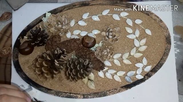 Панно из природных материалов. Поделка на осеннюю тему. смотреть онлайн