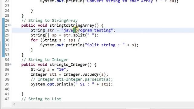 String conversion in java | string conversion (Char, Char Array, String Array, Integer, List) смотреть онлайн