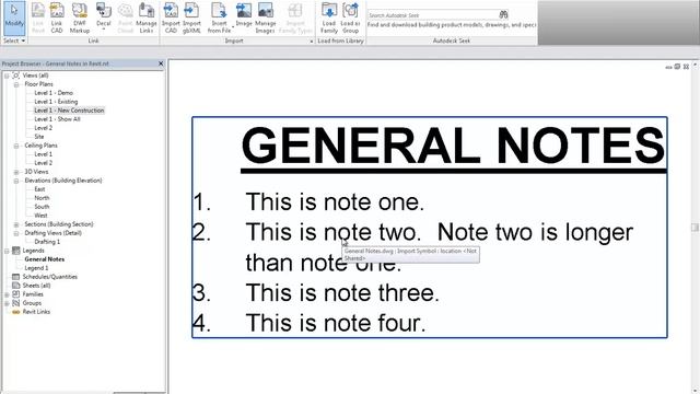 General Notes AutoCAD to Revit смотреть онлайн