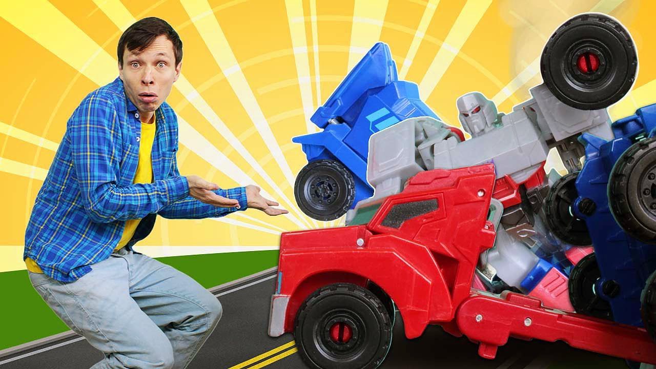 Автобот Оптимус Прайм сломался! Роботы Трансформеры в Мастерской! Сборник видео игры для мальчиков смотреть онлайн