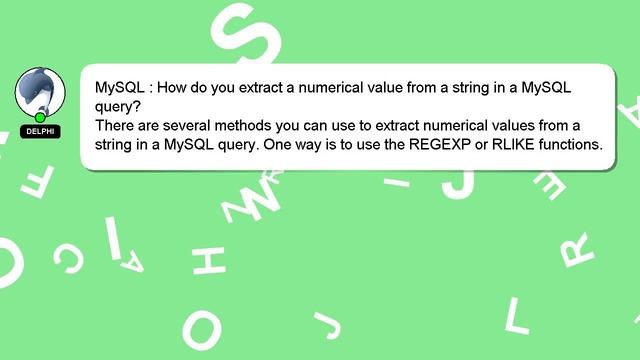 MySQL : How do you extract a numerical value from a string in a MySQL query? смотреть онлайн