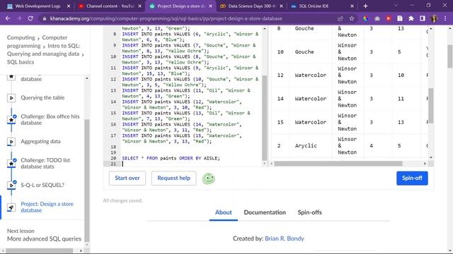 Project: Design a store database Khan Academy| Day 343 Data Science смотреть онлайн
