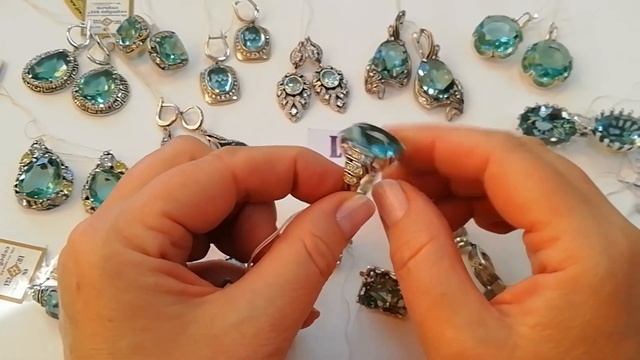 Аквамарин. Серебряные украшения. Завод Вега, Циркон, Невский, Gem Silver. смотреть онлайн