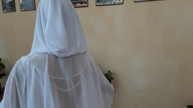 Накидка для венчания. Накидка с капюшоном из шифона белая.