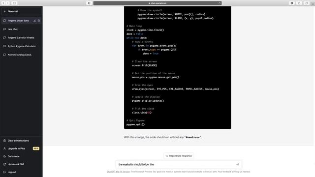 ChatGPT created eyeballs following mouse cursor movement - Python смотреть онлайн