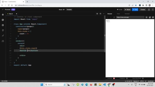 Class based Component in React- Counter example смотреть онлайн