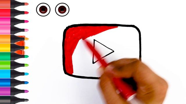Рисование логотип Youtube для детей | Bolalar Uchun Rasm Chizish | Draw A Youtube Logo For Kids