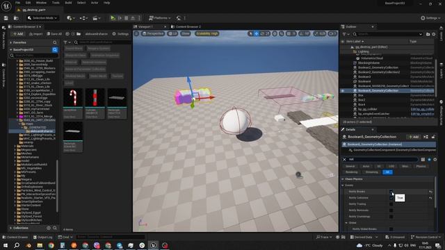 UE5 short tutorials: Chaos events notifies, быстрое исчезновение кусков, спавн по локации разлома смотреть онлайн